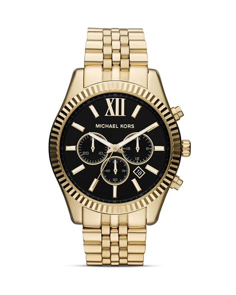 michael kors gold watch men's|Michael Kors lexington chronograph watch.